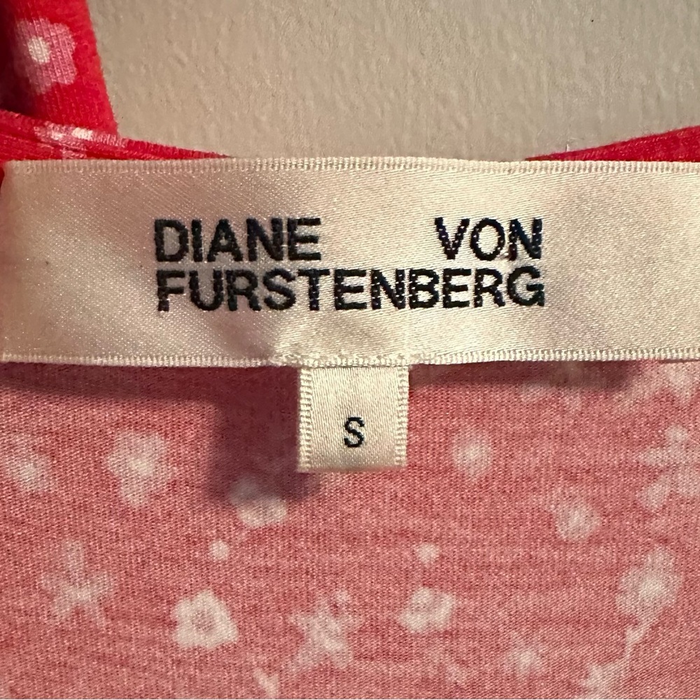 Diane Von Furstenberg Red Jasmine Floral Wrap Dress S soft fit flare sleeveless - Picture 7 of 7